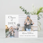 シンプルGray Monogram写真卒業のお知らせ 案内状 (スタンド正面)