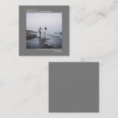 シンプルGray Wedding日付を保存フォトミニ ノートカード (正面/裏面)