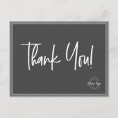 シンプルGray White Companyロゴカスタムありがとう ポストカード (正面)