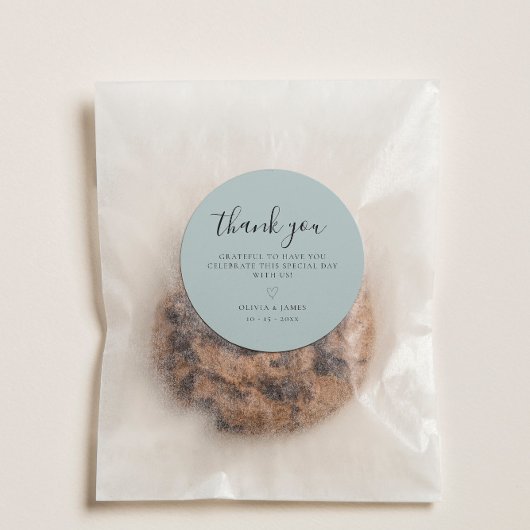 シンプルGrayish Greenミニマ結婚リスト ラウンドシール