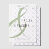 シンプルGREENモダン Overlay Wedding Save the Date ベラム紙招待状 (オフセット (招待状))