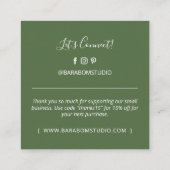 シンプルGreenモダン Thank you Business Card スクエア名刺 (裏面)