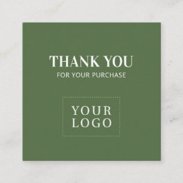 シンプルGreenモダン Thank you Business Card スクエア名刺