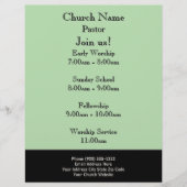 シンプルGreen Church Flyer、Join Us Services チラシ (正面)