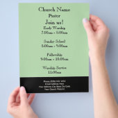 シンプルGreen Church Flyer、Join Us Services チラシ (手)
