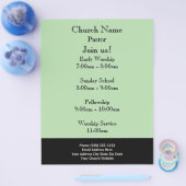 シンプルGreen Church Flyer、Join Us Services チラシ (シングル)