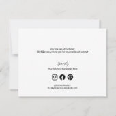 シンプルGreen White Company Logo Social Thank You サンキューカード (裏面)