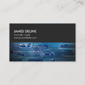 シンプルGrey Blue回路基板のコンピュータ修復 名刺 (正面)