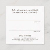 シンプルGrey Linenのお客様の紹介 紹介カード (裏面)