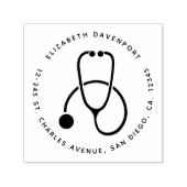 シンプルGrey Stethoscopeの名前とアドレス セルフインキングスタンプ (デザイン)