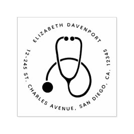 シンプルGrey Stethoscopeの名前とアドレス セルフインキングスタンプ