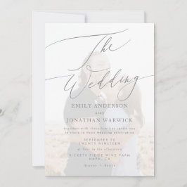 シンプルGrey Whiteのフォトア結婚ーレイ 招待状