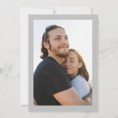 シンプルGrey Whiteのフォトア結婚ーレイ 招待状 (裏面)