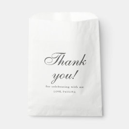 シンプルGrey White Thank You Script フェイバーバッグ