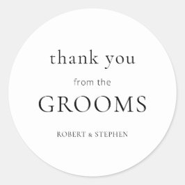 シンプルGroomsのゲイさん結婚に感謝感謝してい! ラウンドシール