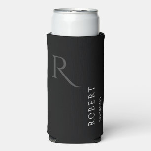 シンプルGroomsman Monogram Name結婚's スリム缶クーラー