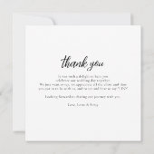 シンプルHand Lettered Photo結婚's Thank you ノートカード (裏面)