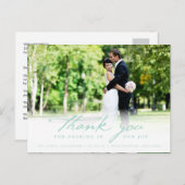 シンプルHandwrite Script Classy's 結婚 Thank You ポストカード (正面/裏面)