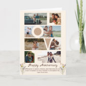 シンプルHappy Anniversary Photo Collage カード (正面)