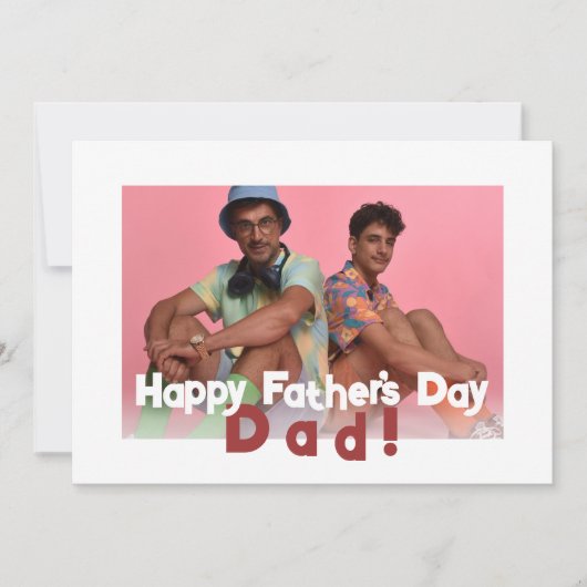 シンプルHappy Father's day、パパ1枚の写真 シーズンカード (正面)