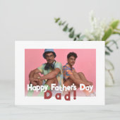 シンプルHappy Father's day、パパ1枚の写真 シーズンカード (スタンド正面)