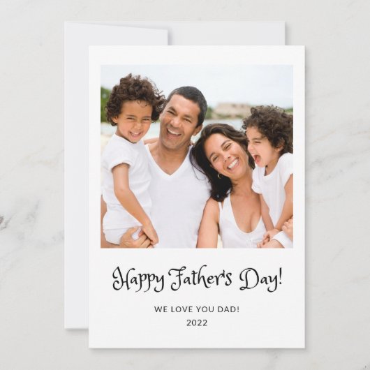 シンプルHappy Father's Day Scriptの写真 カード (正面)