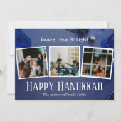 シンプルHappy Hanukkahエレガント家族の写真 シーズンカード (正面)