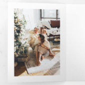シンプルHappy Holidaysのミニマル写真 三つ折りクリスマスカード (内部最初)