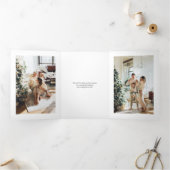 シンプルHappy Holidaysのミニマル写真 三つ折りクリスマスカード (内部)