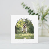 シンプルHappy Howlidays Christmas Dog Arch写真 シーズンカード (スタンド正面)