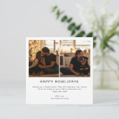 シンプルHappy Howlidays Christmas Family Dog写真 シーズンカード (スタンド正面)