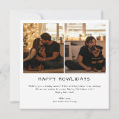 シンプルHappy Howlidays Christmas Family Dog写真 シーズンカード (正面)