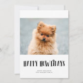 シンプルHappy Howlidays Dog Photo シーズンカード (正面)