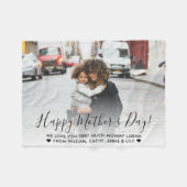 シンプルHappy Mother's Dayのメッセージカスタム写真 フリースブランケット (正面(横))