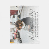 シンプルHappy Mother's Dayのメッセージカスタム写真 フリースブランケット (正面)