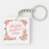 シンプルHappy Mother's Dayフローラフレームキーチェーン キーホルダー (裏面)