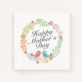 シンプルHappy Mother's Dayフローラリース ノートブック (正面)