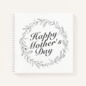シンプルHappy Mother's Dayフローラリース ノートブック (正面)
