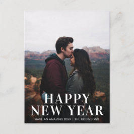 シンプルHappy New Yearの写真モダン シーズンポストカード