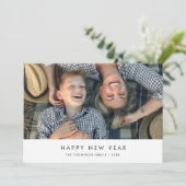 シンプルHappy New Yearフォトカード シーズンカード (スタンド正面)