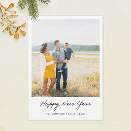 シンプルHappy New Yearフォトカード シーズンカード