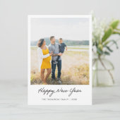 シンプルHappy New Yearフォトカード シーズンカード (スタンド正面)