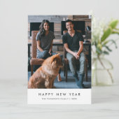 シンプルHappy New Yearフォトカード シーズンカード (スタンド正面)