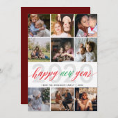 シンプルHappy New Year Photo Collage シーズンカード (正面/裏面)