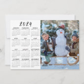 シンプルHappy New Year Photo Collage 2024カレンダー シーズンカード (裏面)