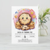 シンプルHappy Printable Cookie誕生日 招待状 (スタンド正面)