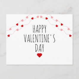 シンプルHappy Valentines Day文字列ハート シーズンポストカード