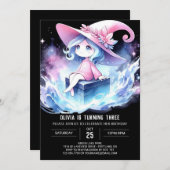 シンプルHappy Wizard誕生日 招待状 (正面/裏面)