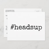 シンプルHashtag Headsupが延期さ結婚れた ポストカード (正面/裏面)