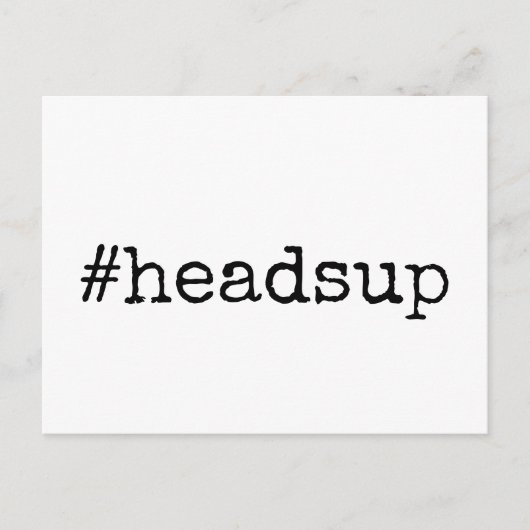 シンプルHashtag Headsupが延期さ結婚れた ポストカード (正面)